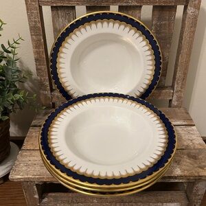 COALPORT SPEARPOINT COBALT Set of 4 Bowls VHTF